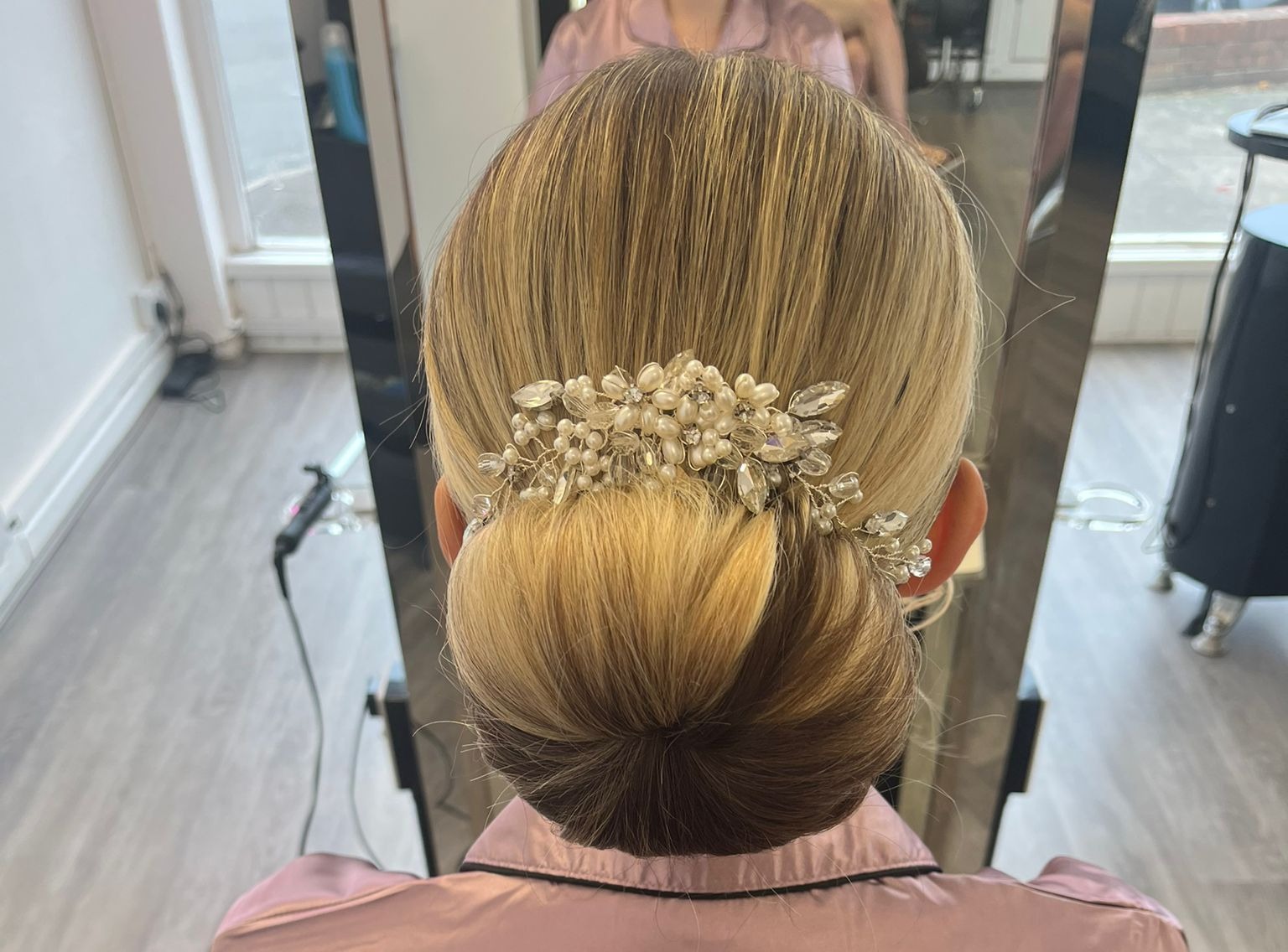 Bridesmaid hair up classic style